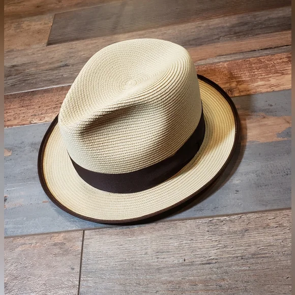 Stetson Woven Hemp Hat Collectable White/Tan Size 57 / 7  1/8 - Picture 3 of 10